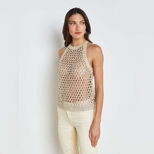 L’AGENCE Metallic Parmida Embellished Tank